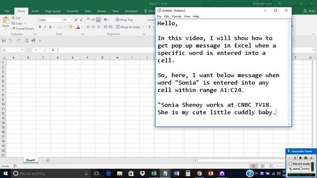 Pop up message in Excel if a specific word is entered into a cell смотреть онлайн