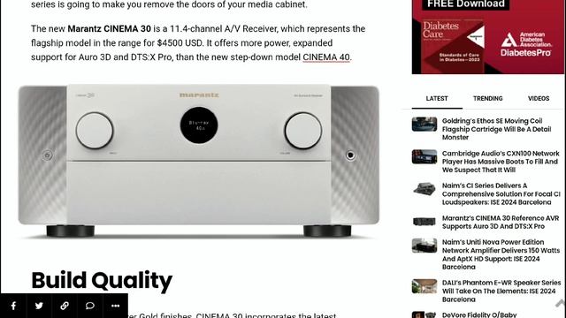 Marantz Cinema 30 Home Cinema Amplifier Is Here Featuring An Intricate Design Both Inside & Out