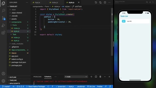 Lập trình di động với React Native - 15 Xây dựng giao diện - P04 Style input 01 смотреть онлайн