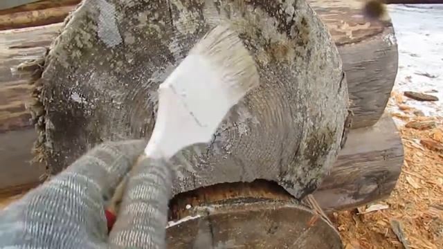 Обработка торцов бревен. Важно! смотреть онлайн