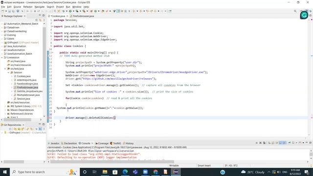 Selenium with java Part-8(Capture Cookies & Encode-Decode Strings) смотреть онлайн