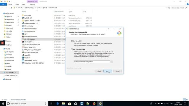 Installing Git 2.21.0 on Windows 10 смотреть онлайн