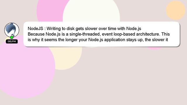 NodeJS : Writing to disk gets slower over time with Node.js смотреть онлайн