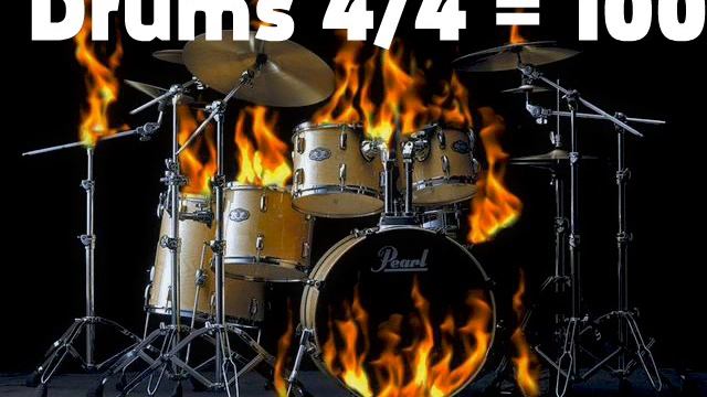 Drums. Барабаны. Ударные 4/4 = 100 смотреть онлайн