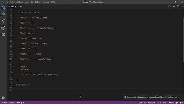 Lecture 5:- Keywords and New keyword in python 3.7 version || LearningStrome Academy смотреть онлайн