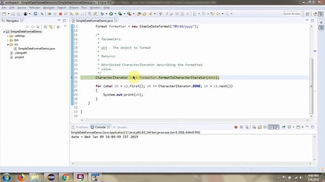 How to use formatToCharacterIterator(Object obj) method of java.text.SimpleDateFormat class? смотреть онлайн