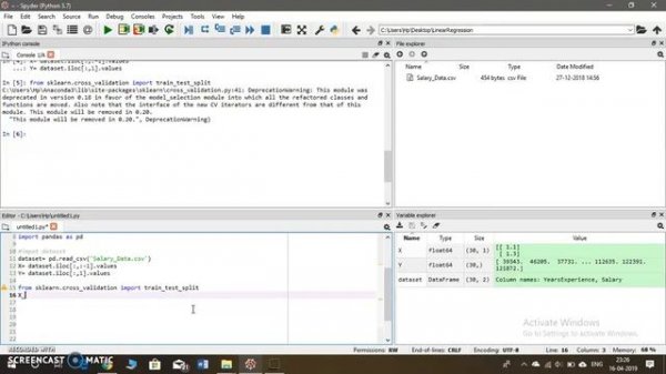 How to Implement Linear Regression in Python (Spyder)| Machine Learning| 10 Minutes