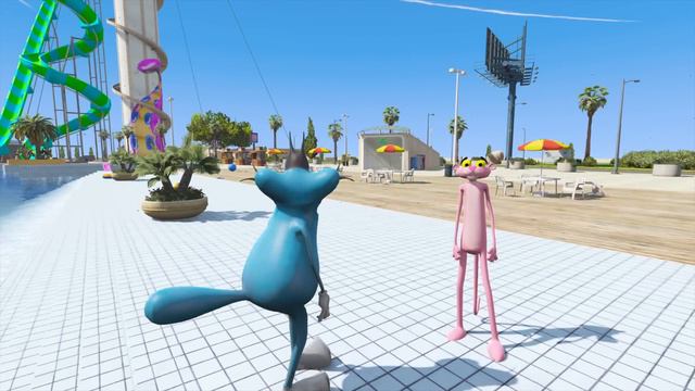 OGGY AND JACK TRIED GIANT WATERSLIDE From SPACE In GTA 5! смотреть онлайн