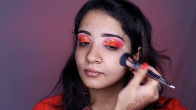 NAVRATRI RED LOOK|NAVRATRI DAY 4 RED LOOK|RED AND YELLOW MAKEUP LOOK|RED LOOK|RED GLAM LOOK смотреть онлайн