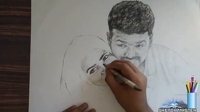 Vijay and Samantha |Simple Pencil Drawing|Theri Movie |Sketch Master| смотреть онлайн
