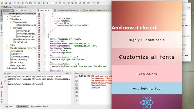 FullSwipe React Native Component (updated) смотреть онлайн
