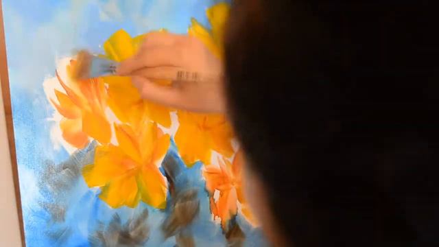 Цветы. Масло . Акварельная техника смотреть онлайн