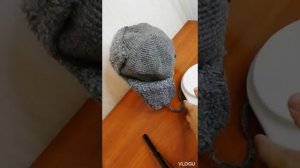 29. Мужская шапка-ушанка из рассказовской ангоры крючком