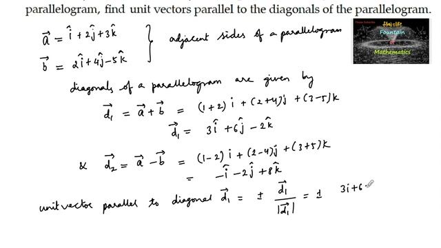 If a=I+2j+3k and b=2i+4j-5k represent two adjacent sides of a parallelogram|Vector algebra|12|CBSE смотреть онлайн