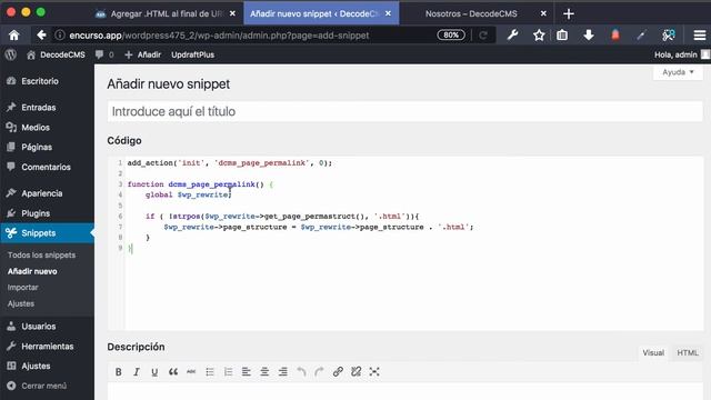Agregar .HTML a URL en WordPress смотреть онлайн