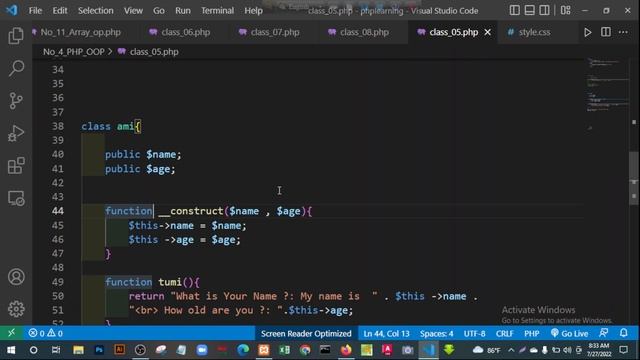 PHP-OOP Class 05 смотреть онлайн