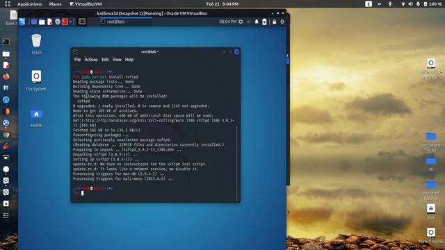FTP server install in kali linux machine. смотреть онлайн