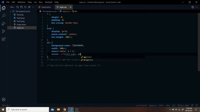 How to add an image as a cursor | Create custom cursor | HTML & CSS смотреть онлайн