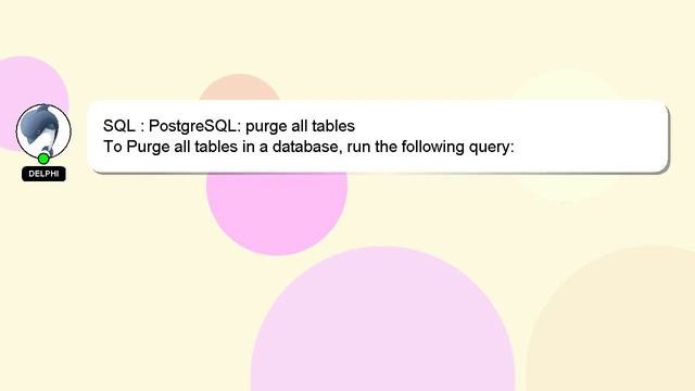 SQL : PostgreSQL: purge all tables смотреть онлайн