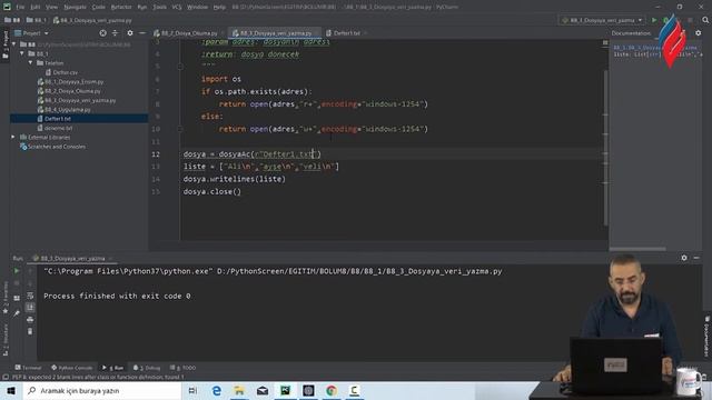 Online Python Dersleri (Dosyalama İşlemi - Dosyaya Veri Yazma -2) Uzaktan Eğitim смотреть онлайн