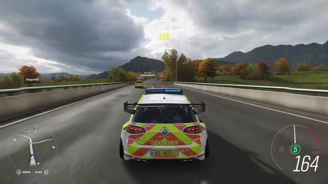 Police chase in Forza Horizon 4 with Golf 2014 (Police sirens + Radio) смотреть онлайн