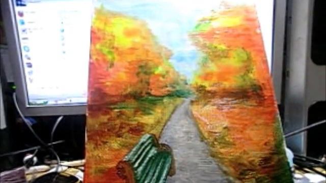 Осень(рисунок). Масло смотреть онлайн