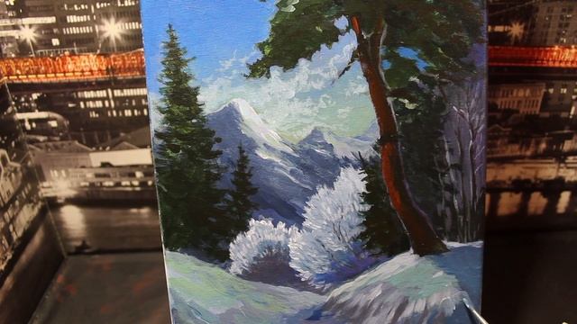 Северное сияние, Акрил -холст. смотреть онлайн