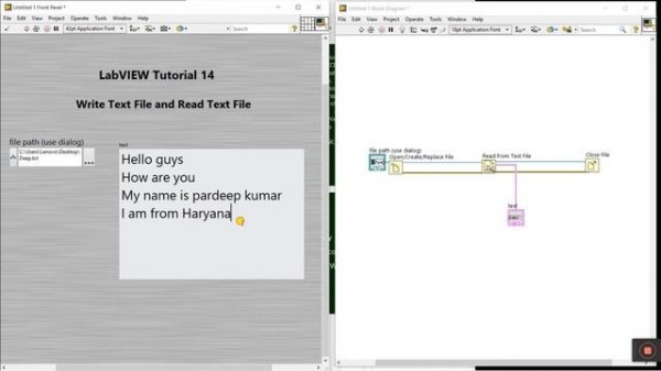 LabVIEW | Tutorial 15 | How to Read & Write Text file in LabVIEW | LabVIEW Programming