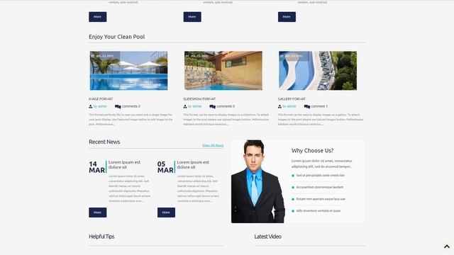 Swimming Pool Responsive WordPress Theme by WT Website Template - 53432 смотреть онлайн