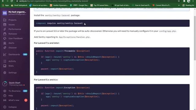 How to Install sentry in laravel | hindi смотреть онлайн