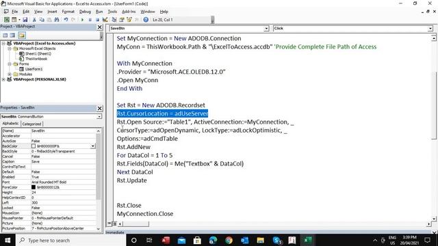 Make Connection Between Excel to Access | save and search from Excel to Access | Ms Access Vba смотреть онлайн