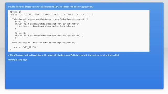 How to listen for firebase events in android background service? смотреть онлайн