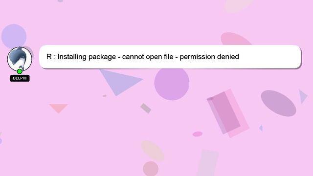 R : Installing package - cannot open file - permission denied смотреть онлайн