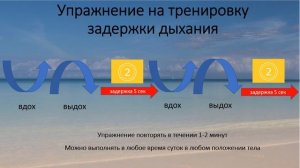 Упражнение на тренировку задержки дыхания на выдохе. Задержка на 5 секунд. Вдахаем и выдыхаем носом