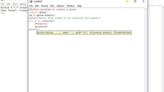 Python program to create a queue смотреть онлайн