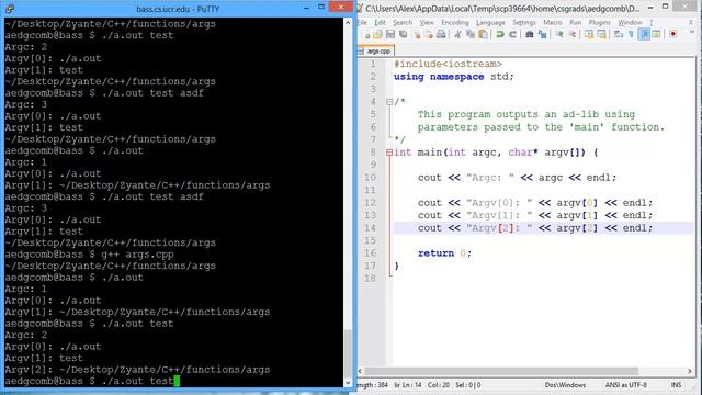Programming example: Passing arguments to a program смотреть онлайн
