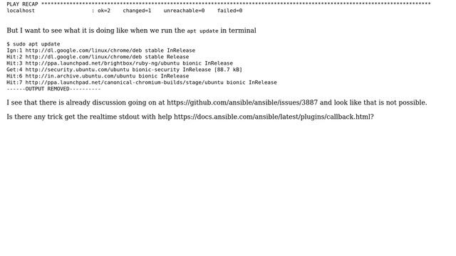 Ansible display realtime shell stdout смотреть онлайн