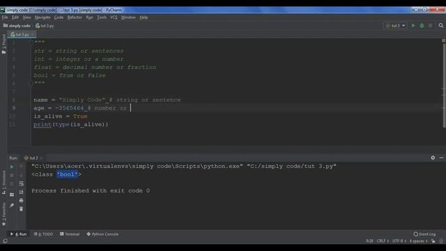 Python Tutorial for Beginners | Part 3 | Variables, Classes and Input Statement | By Simply Code смотреть онлайн