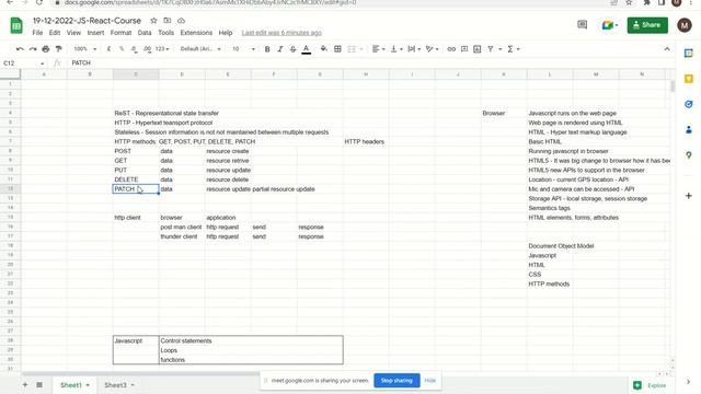 Revision | JSON | ReST | http:// protocol and methods | using ReST API docs | JavaScriptReact Cours смотреть онлайн