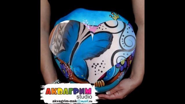 Рисунок на животе беременной - Пузиарт, Аквагрим на животике , Бодиарт беременных смотреть онлайн