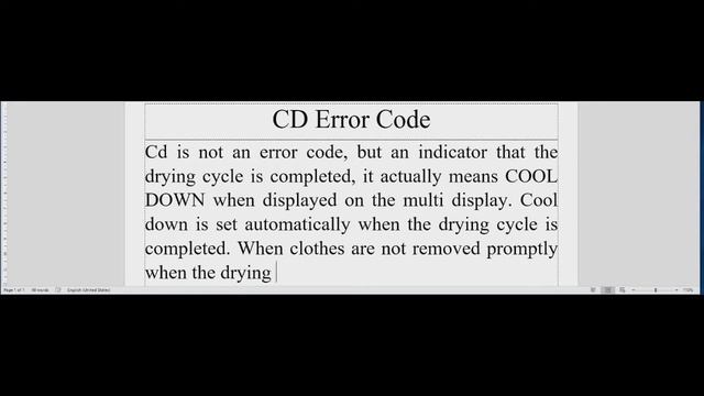 CD Error Code, cd error code, LG washing machine error code cd. смотреть онлайн