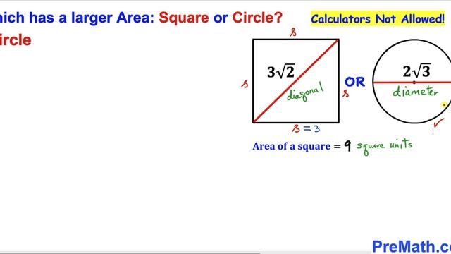 Calculators NOT Allowed | Square area VS Circle area | College Entrance Exam смотреть онлайн