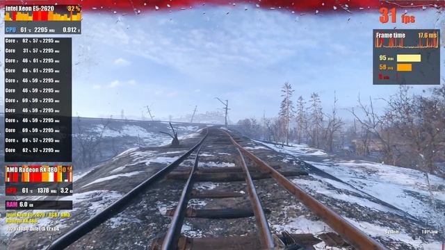 Metro Exodus | Xeon E5 2620 + RX 480 4gb | High settings 1080p performance FPS test | rus\eng смотреть онлайн
