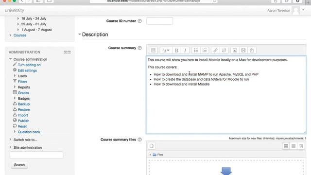 Creating a Course in Moodle: 2 - Categories and Summaries смотреть онлайн