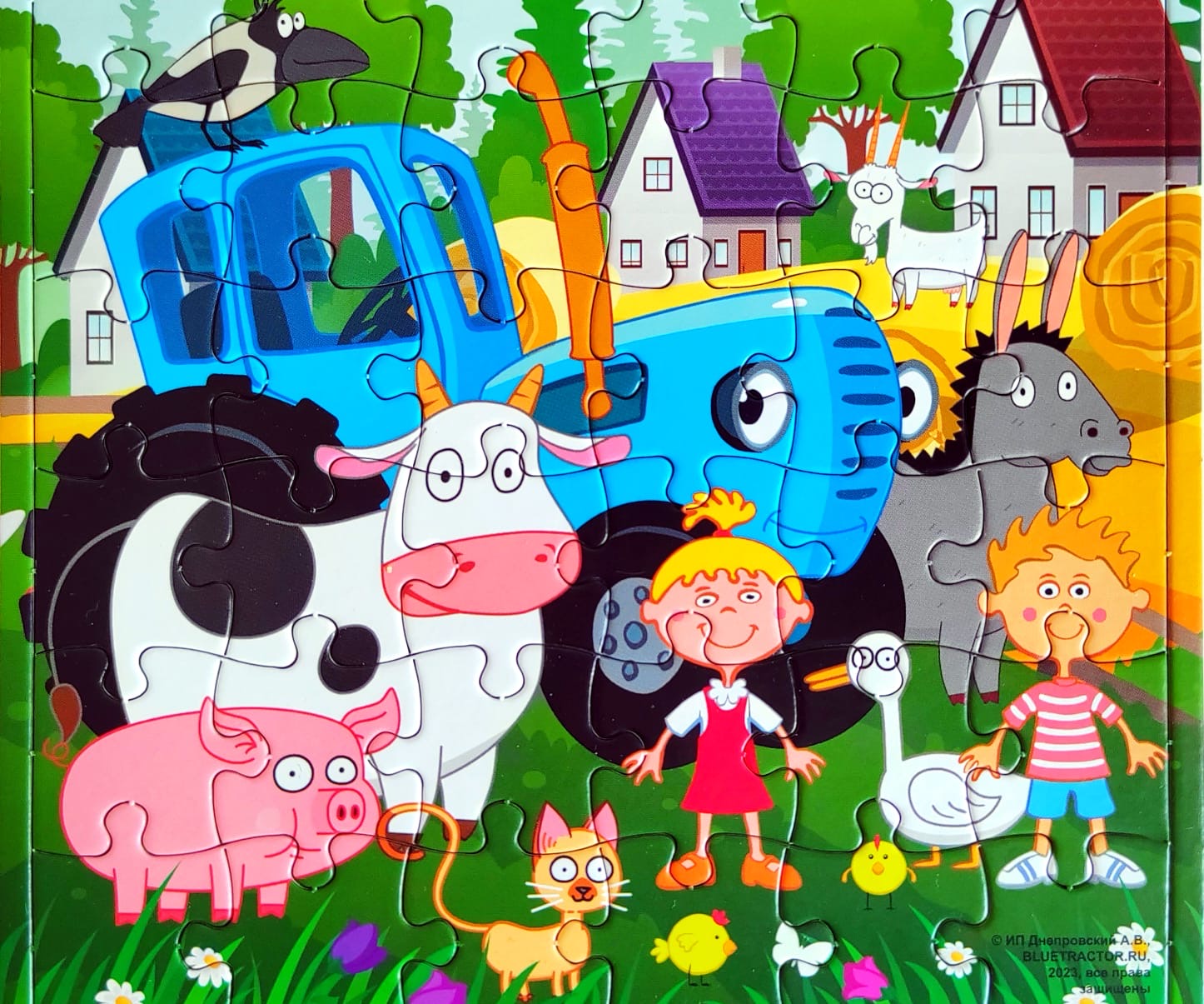 Синий трактор едет по полям собираем пазлы для малышей | Видео для детей | Мультики с игрушками