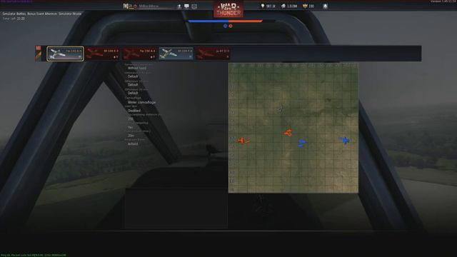 War Thunder - Test Simulator Mode Event "No Markers & HUD" - 3 kills! смотреть онлайн