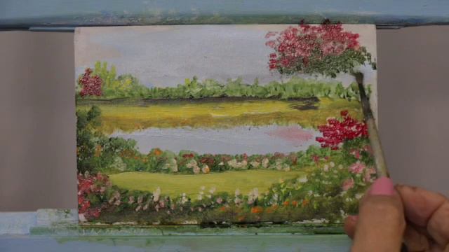 Como pintar al óleo paisaje con lago y reflejo del cielo simple y fácil. смотреть онлайн