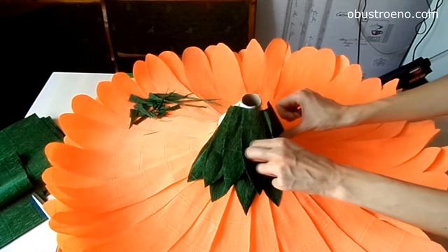 Paper Flowers | Free Standing Giant Flower | How to make gerbera. Part 3. English subtitles смотреть онлайн