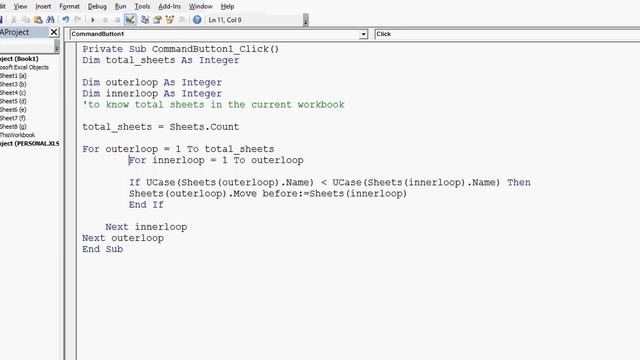 How to Sort Worksheets by using VBA Macro - Excel VBA Tutorial by Exceldestination смотреть онлайн