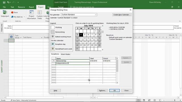 MS Project 2016 - Create a Project Calendar смотреть онлайн